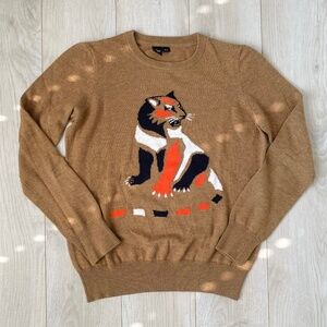 Simons Brown Cat Pullover Sweater